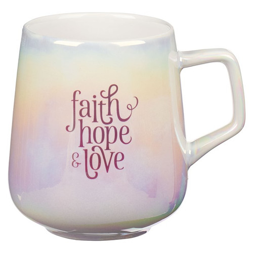 Mug-Faith Hope & Love-Iridescent/White (MUG980) by With Love