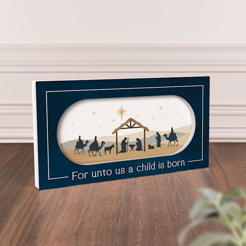 Ornate Decor-For Unto Us (10.5 x 5.5) by Christmas