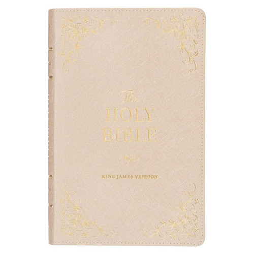KJV Deluxe Gift Bible-Pearlescent Taupe Faux Leather by Christian Art Gift