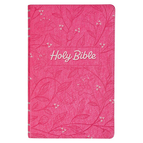 KJV Gift Edition Bible-Cherry Pink Faux Leather by Christian Art Gift