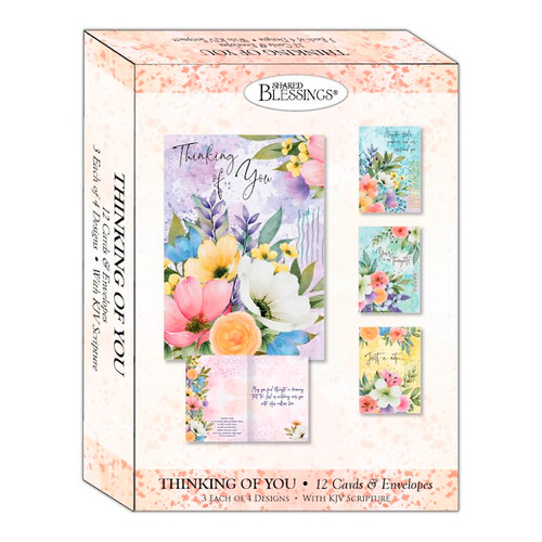 Card-Boxed-Shared Blessings-Thinking Of You-Garden's Reflection (Box Of 12) by Hall Joy