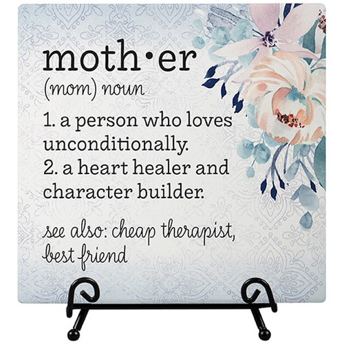 Easel Plaque-Mother Description (6" x 6") by Carson Home Accent