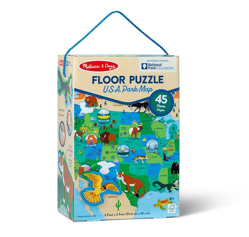 Puzzle-U.S.A Park Map Floor Puzzle (Ages 6+) by Melissa And Doug