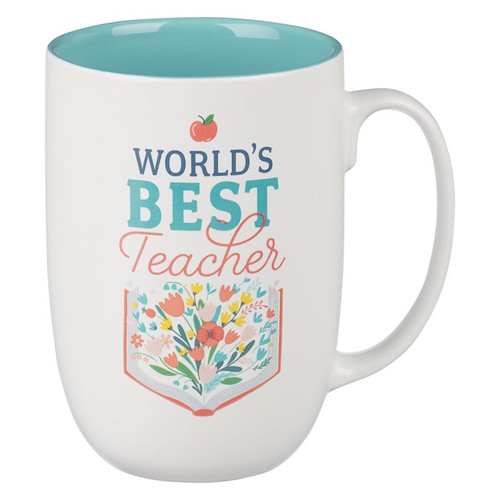 Mug-World's Best Teacher (Ecclesiastes 2:26)-White/Teal (MUG994) by Christian Art Gift