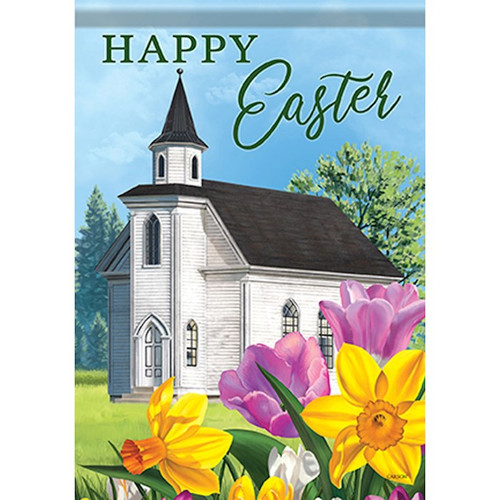 Flag-Garden-Durasoft-Happy Easter/Church (12.5" x 18") by Easter