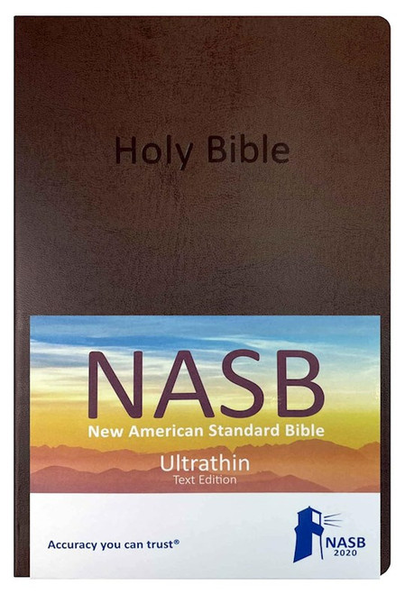 NASB 2020 Ultrathin Text Edition-Brown Flush-Cut Leathertex by The Lockman Founda
