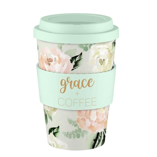 Travel Cup-Grace And Coffee-Bamboo (13 Oz) by Gifts Of Faith