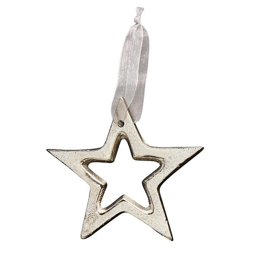 Ornament-Silver Star (4" x 4") by Christmas