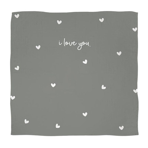 Swaddle Blanket-I Love You Hearts (45" Square) by Stephan Baby