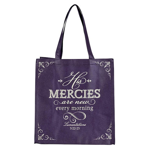 Tote Bag-His Mercies Are New-Purple by Christian Art Gift