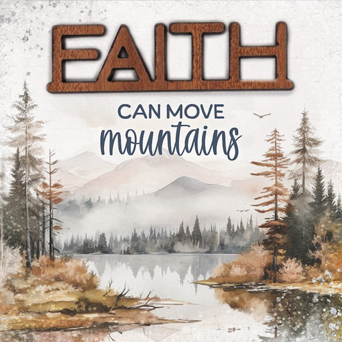 Magnet-Crafted Remindables-Faith-Can Move Mtns (3.5" SQ) by Dexsa