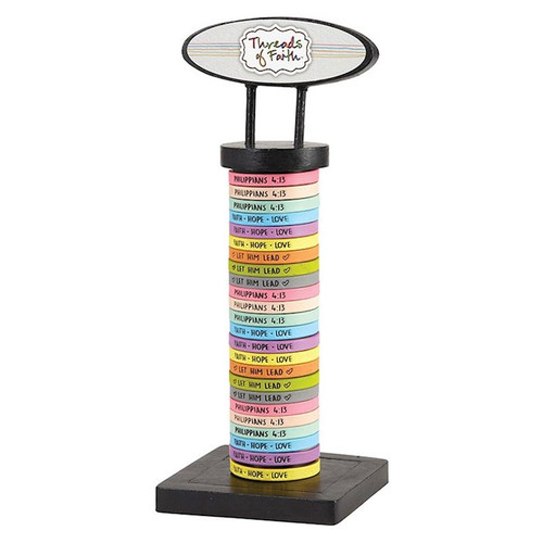 Bracelet-Thread Of Faith-Philippians 4:13 Filled Display (8") (9 Asst) (60 Pcs)(PKTG) by Kingdom Jewelry