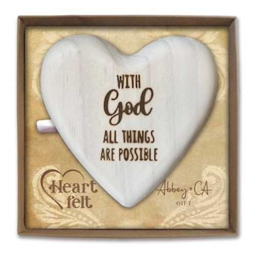 Message Heart-With God All Things Are Possible (3.5" x 3 3/4") by CA Gift