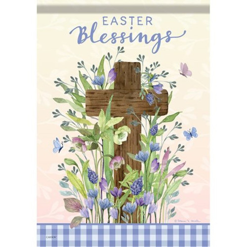 Flag-Garden-Dura Soft-Easter Blessings Cross (12.5" x 18") by Easter