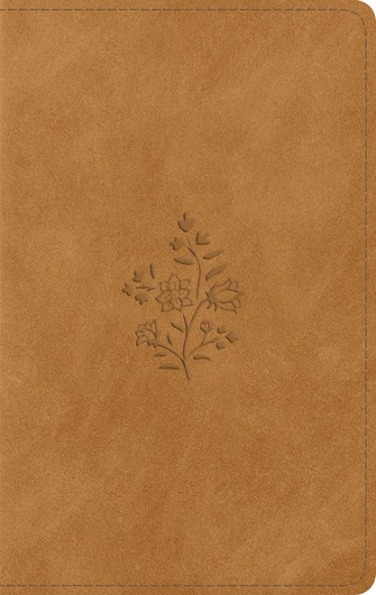 ESV Large Print Personal Size Bible-Nubuck Caramel Wildflower Design TruTone by English Standard V