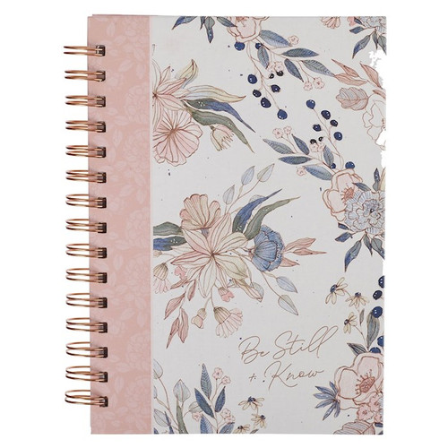 Journal Wirebound-Be Still Ps. 46:10-Pink/Blue Floral by Christian Art Gift