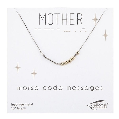 Necklace-Morse Code-Mother w/ Gift Bag (18") by Alexa's Angels