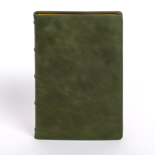 NASB 2020 Large Print Thinline Bible (Holman Handcrafted Edition)-Marbled Olive Premium Calfskin by Holman Bible