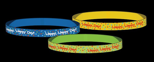 Bracelet-Happy Happy Day!-Elastic (Pack Of 12/4 Of Each Color) by Easter