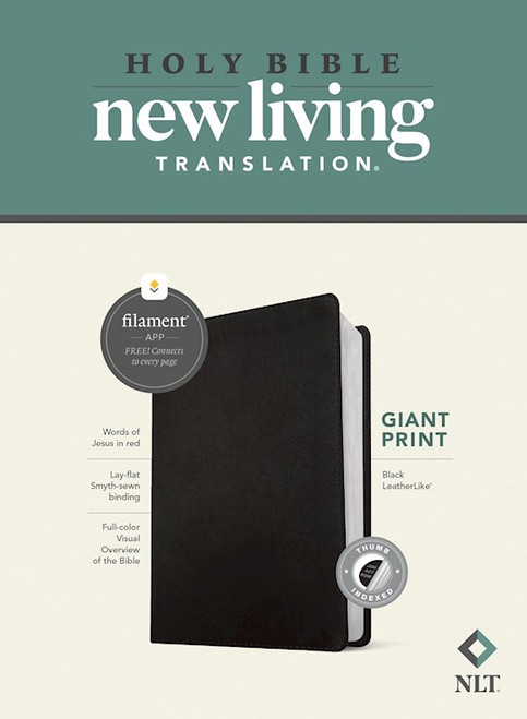 NLT Giant Print Bible Filament-Enabled Edition-Black LeatherLike Indexed by Tyndale House