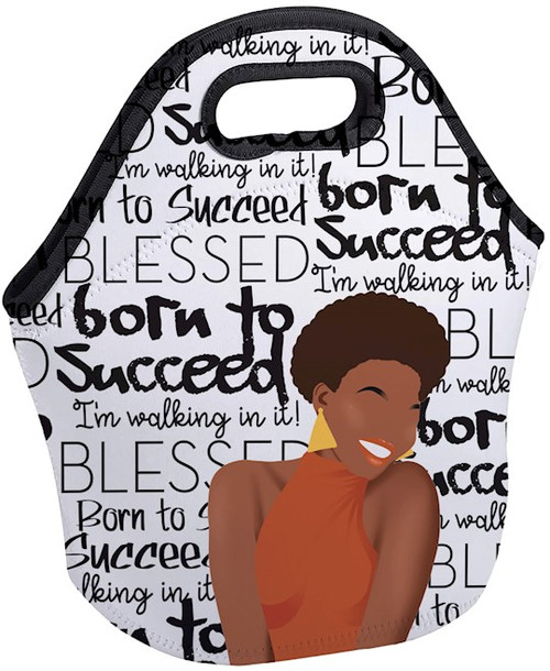 Insulated Lunch Bag-Born To Succeed (11.5"W x 12"H x 6.75"D) by African American E