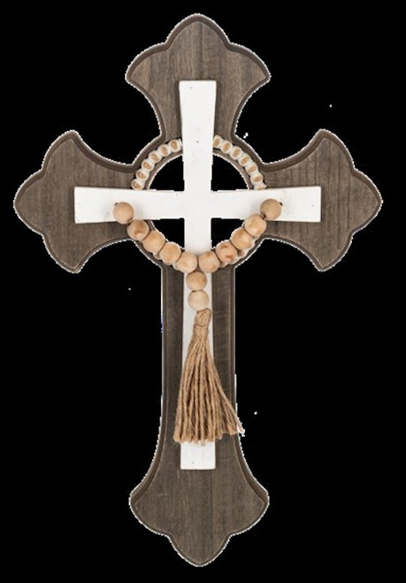 Wall Plaque-Layered Wood Cross (10" x 15.75") by Ganz