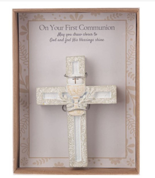 Cross In Gift Box-On Your First Communion (2.5" x 3.5" Cross) by Communion