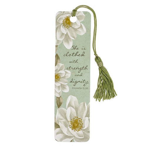 Bookmark-She Is Clothed In Strength And Dignity W/Tassel (Pack Of 6) by Christian Art Gift