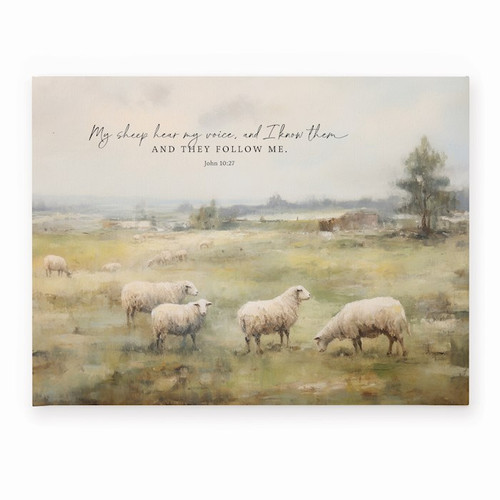 Canvas-My Sheep Hear My Voice And I Know (15.75" x 12") by P Graham Dunn