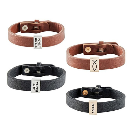 Packsmart-Leather Cuff Bracelets-8 Inch Adjustable (16 Pieces) by Faithworks