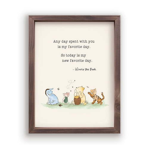 Framed Art-Pooh/Any Day Spent (12 3/4" x 16 3/4") by P Graham Dunn
