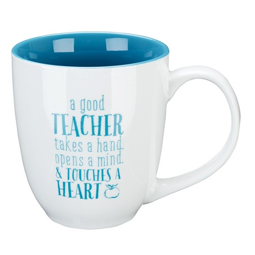 Mug-A Good Teacher w/Gift Box-White/Teal (MUG395) by Christian Art Gift