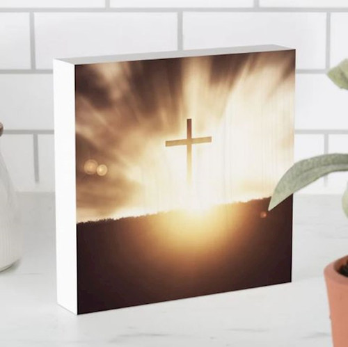 Word Block-Sunset Cross (5 1/2" x 5 1/2") by P Graham Dunn