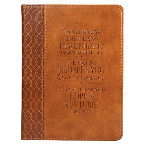 Journal-For I Know The Plans/Tan Twirl-LuxLeather by Christian Art Gift