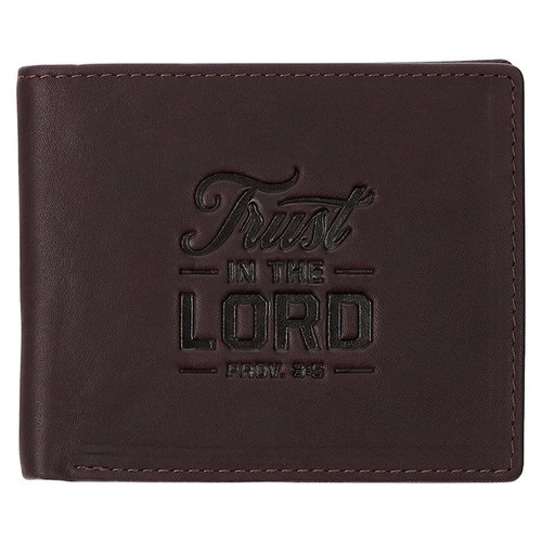 Wallet-Leather-Trust in the Lord Prov. 3:5-Brown by Christian Art Gift