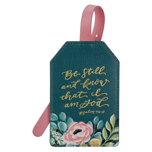 Luggage Tag-Be Still Ps. 46:10- Teal by Christian Art Gift