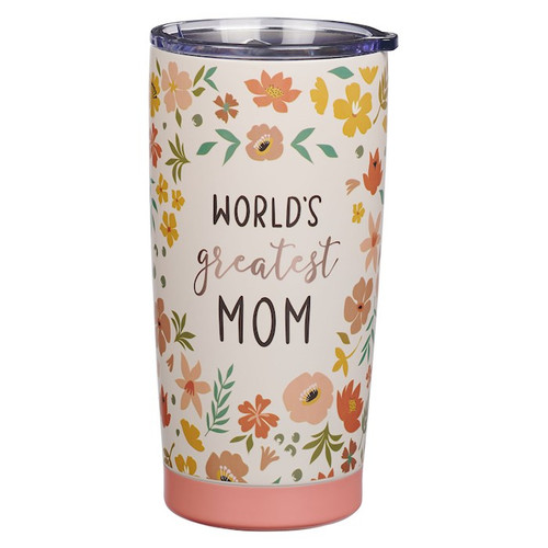 Stainless Steel Tumbler-World's Greatest Mom-Floral by Christian Art Gift
