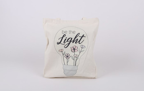 Tote-Be The Light-Cotton (16.25" x 13.25 X 4.5" plus 9.5" handle) by Swanson