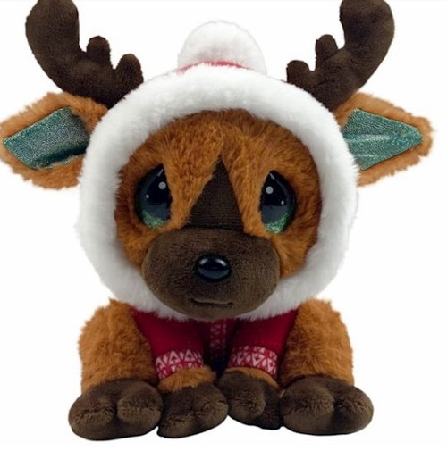 Plush-Cutie Pet-Tudies Backpack Clip-Holiday Reindeer/Raina by Christmas
