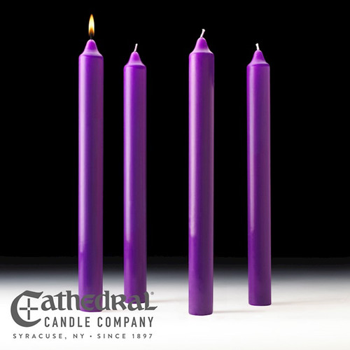 Advent Candle-4 Purple (1 1/2" x 16")-Stearine/PE (Pack Of 4) by Advent