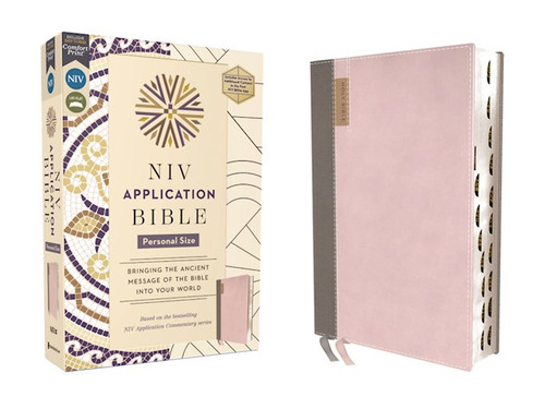 NIV Application Personal Size Bible (Comfort Print)-Pink Leathersoft Indexed by Zondervan