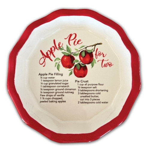 Pie Plate-Apple Pie For Two Recipe-Mini (6"D) by CA Gift