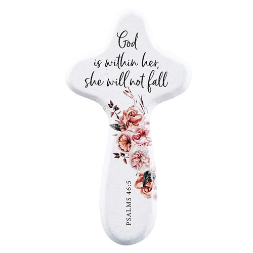 Cross-Handheld-God Is Within Her She Will Not Fall (Ps. 46:5) (4") by Mother's Day