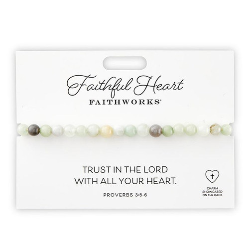 Bracelet-Trust In The Lord...-Green Stone (Prov. 3:5-6) (7" Adjustable) by Kingdom Jewelry