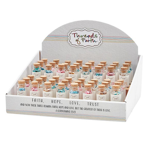 Bracelet-Thread Of Faith-Bottle Bracelet Filled Display (8") (4 Asst) (48 Pcs) by Kingdom Jewelry