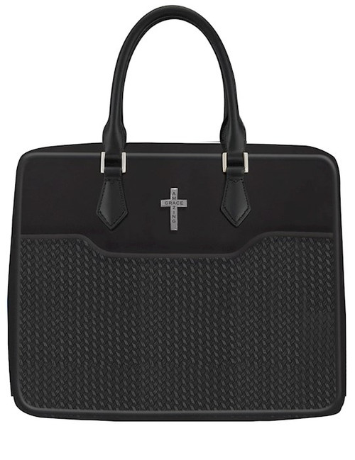 Bible Cover-Amazing Grace-Black-XLG by White Dove Designs