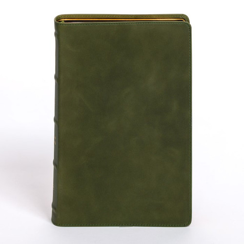 CSB Giant Print Bible (Holman Handcrafted Edition)-Marbled Olive Premium Calfskin by CSB Bibles By Holm