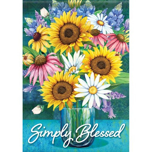 Flag-Garden-Dura Soft-Simply Blessed Bouquet (12.5" x 18") by Carson Home Accent