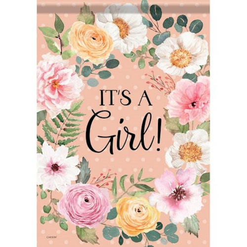 Flag-Garden-Dura Soft-It's A Girl (12.5" x 18") by Carson Home Accent