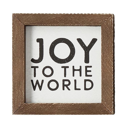 Mini Wall Sign-Joy To The World (6"SQ) by Christmas